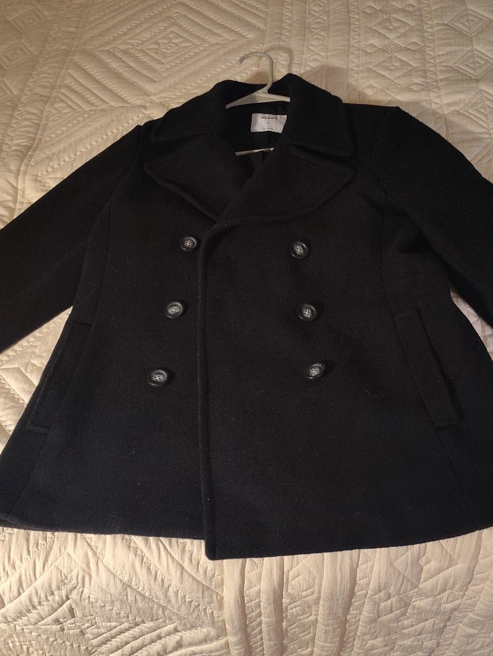 Old Navy Black Wool Double-Breasted Coat